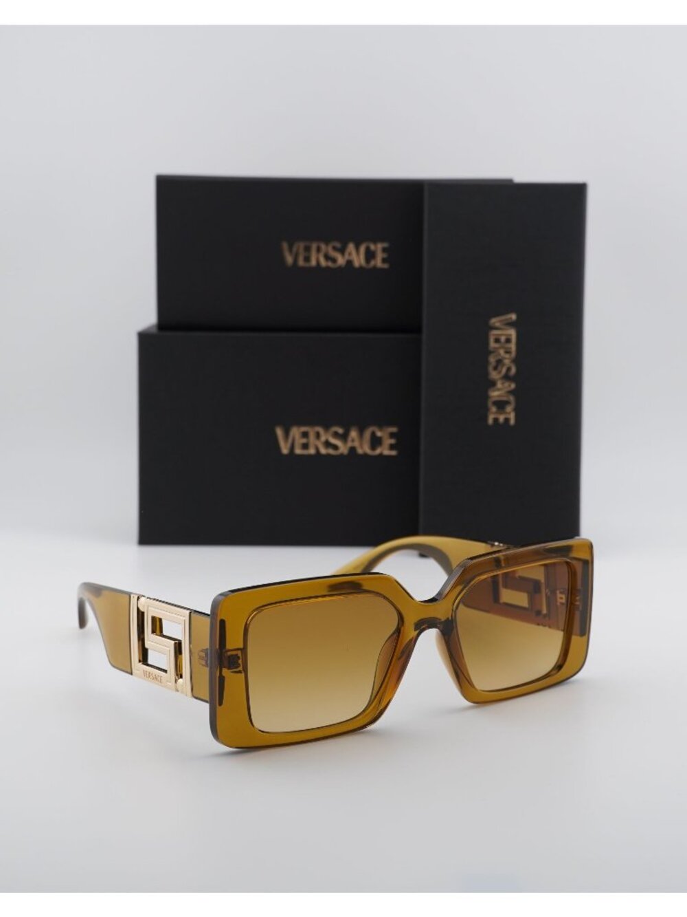 Versace VE4505U 53422L Square Sunglasses – Transparent Yellow / Brown